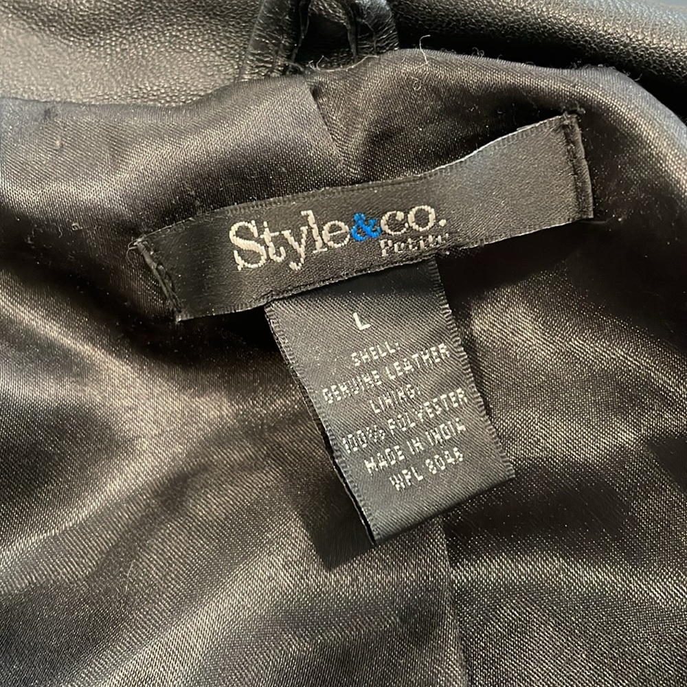 Style & Co black leather jacket - Picture 16 of 16